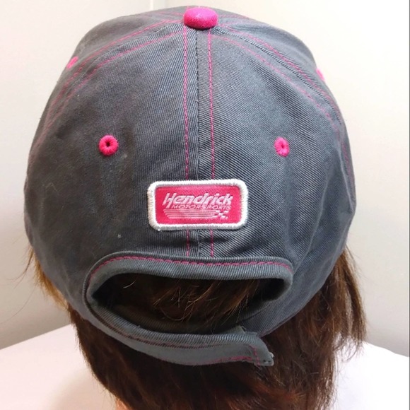 NWOT Chase Authentics Women's Grey and Hot Pink 88 Dale Jr. Rhinestone Cap - Picture 6 of 10